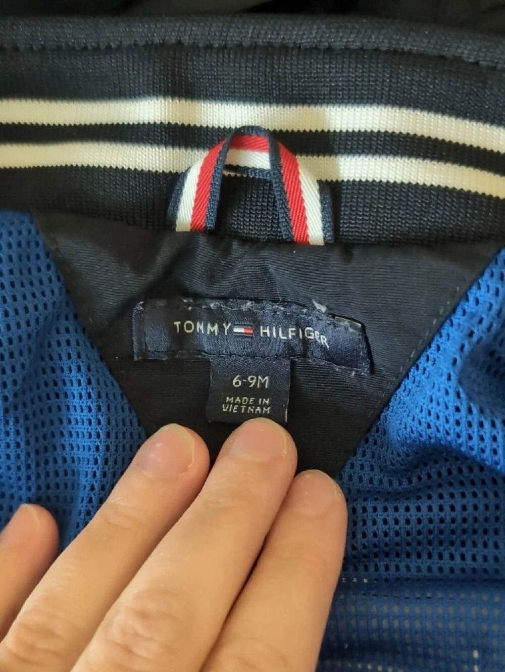 Tommy Hilfiger Navy Jacket with White & Red Trim